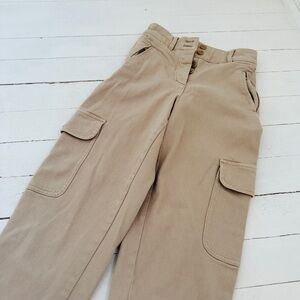 Wilfred Free Modern Cargo Pants Beige High Rise Utility Trousers Size 00 Aritzia